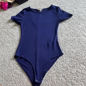 dark blue bodysuit barley worn